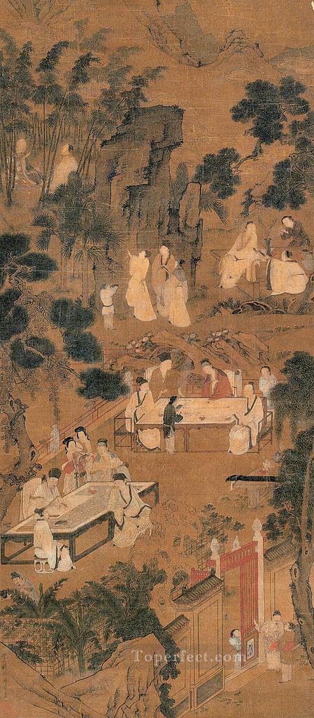 enjoying pictures old China ink Oil Paintings